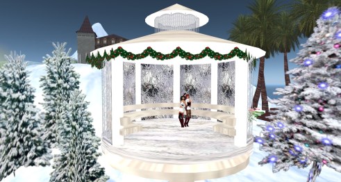 20121224 Diomita and Jenny Maurer dancing in the gazebo_001