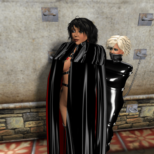 Angelique hiding behind Jenny