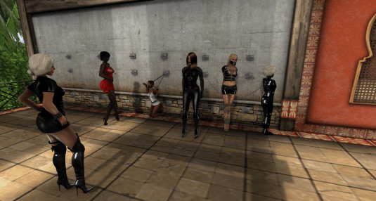 Sarah's patio decorated: Dio, Argi, slave, Sarah, Bobbi, Angelique