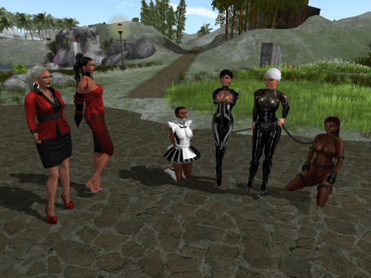 Sunday night: Sarah, vero, slave Flo, Jenny, Dio and slave nuba