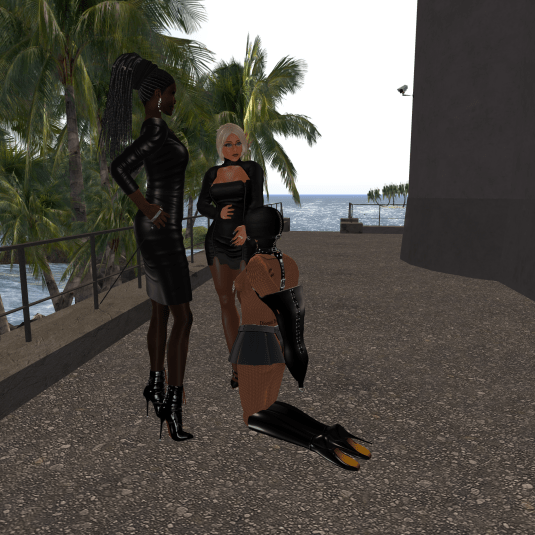 May 30th, Day 8: Veerle and Dio teasing my hooded Ehesklavin