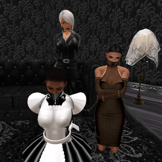 My last Picture of Rona taken at a visit to The Secret House together with slave Flo in December 2014. Good bye, Rona.