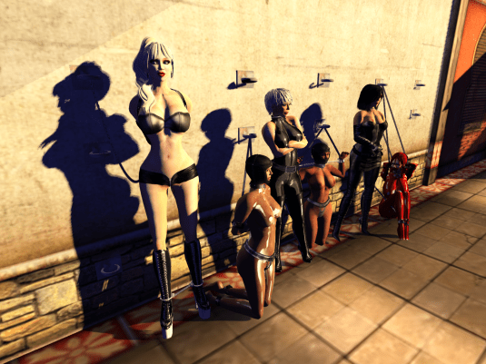 A short Sunday night Event: Mii, sklavin, Dio, slave Flo, Jenny and Gero enjoying bondage (surrealistic July light)