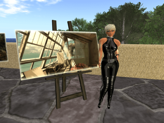 Inara's art is displayed at Impressions