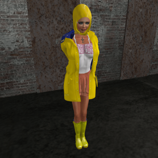 3HIJAB humiliation suit, hood Balloon, Shorts rubber Yellow