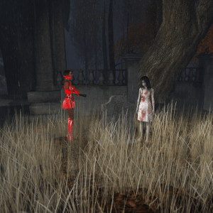 Ironwood Hills (5) - slave Flo nearly looses his flashlight when the girl appeared in her flashlight beam