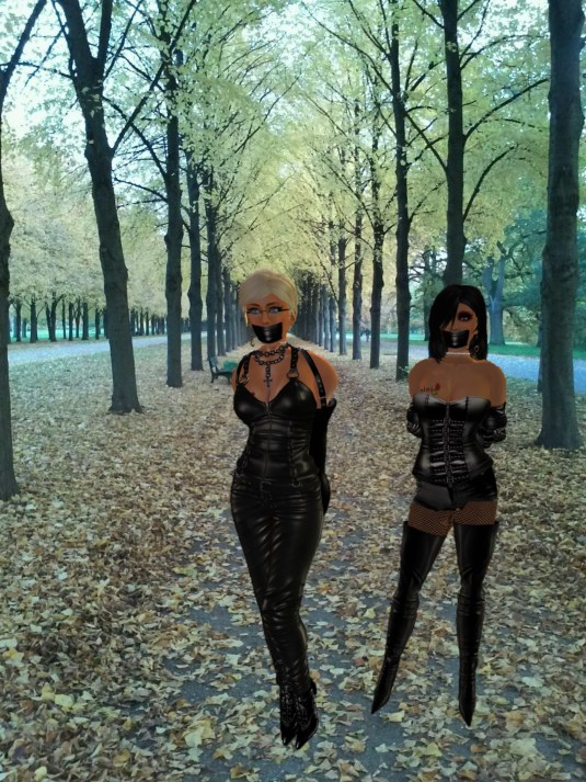 Jenny and Diomita Walking and enjoying some selfbondage