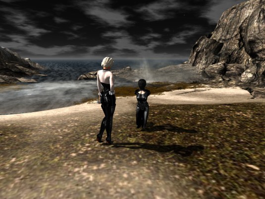 Diomita and slave Nina at the beach of Saint Pete City