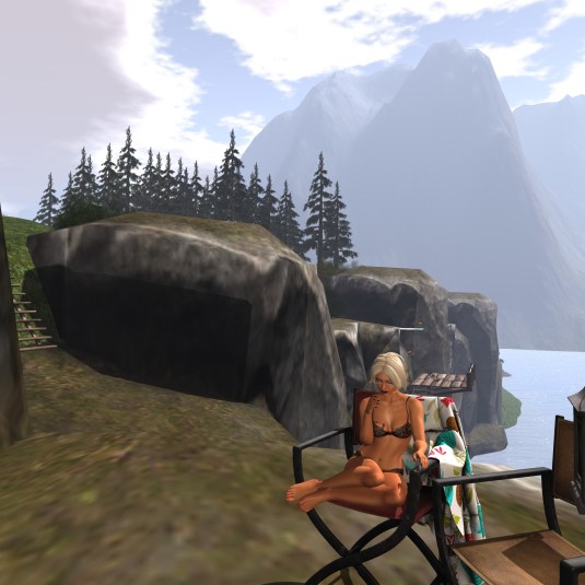 Dimita relaxing after high diving