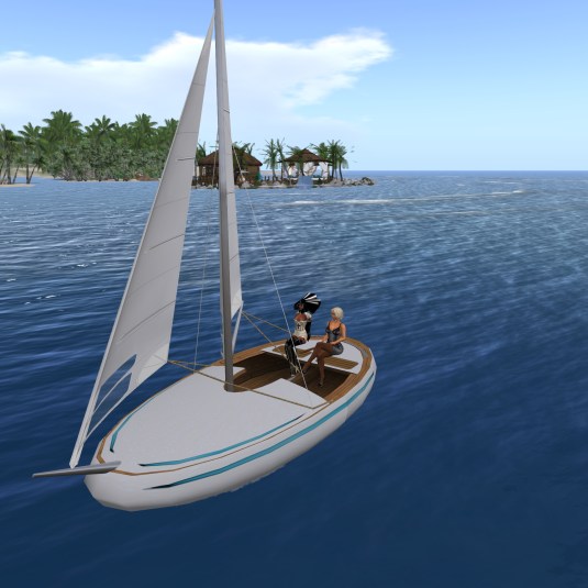 Feb 11th: Diomita sailing her new boat "Nemo3" with latex slave nun Flo