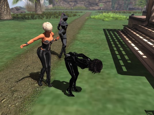 March 19th: Mistress Jenny's 8th rezzday. Slave Nina watching in the background.