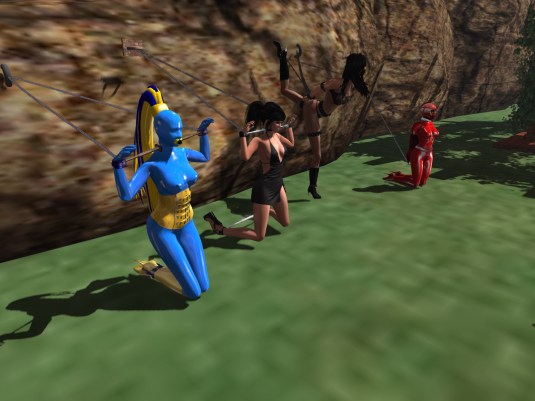 Enjoying bondage March 2016 (II): The rock - slave cecy, Poison, Adarra, slave Flo