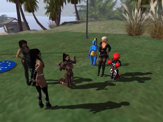 April 13th at home: Jenny, Fesselpüppi, Adarra, slave cecy, Diomita and slave Flo