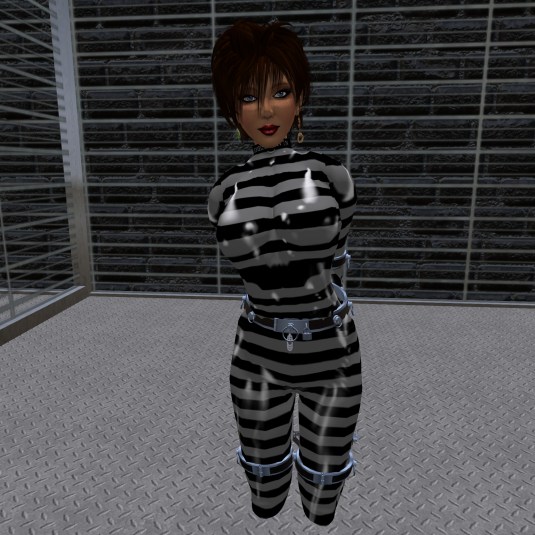 May 25th, 2016: Jenny in her trial outfit locked with serious shackles