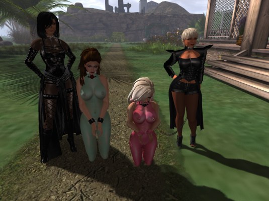 July 2nd: After collaring slavin C - Jenny, slave cecy, slavin C, Diomita