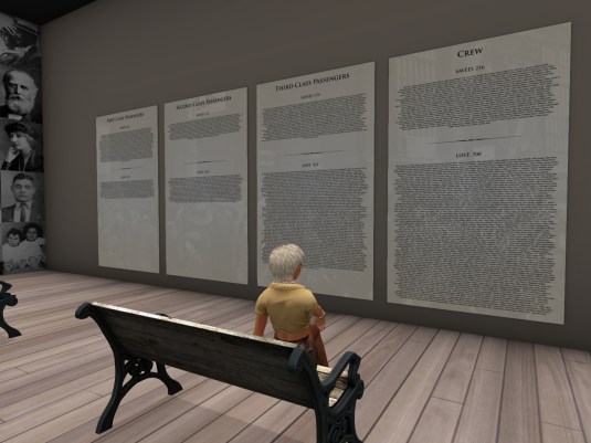 July 18th: Diomita visiting the Exhibition "A Night to Remember" - The passenger and crew list with saved and lost people