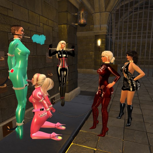 October 10th at Psi: slave cecy teased by slavin C - Jenny and Dio watching them (as well as another random sub)