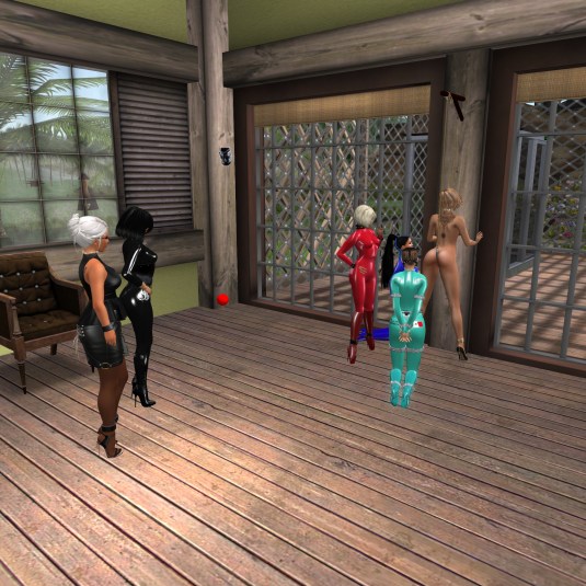 October 20th: Teasong slave L - Diomita, Mistress Jenny, Kitty, slace cecy, slave Adarra and slave L