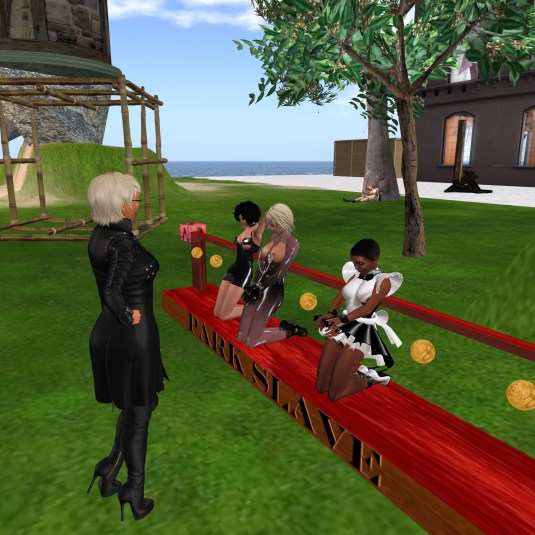 November 13th: Diomita at French Ladies in Bondage with the parked Poison, slave Daniela and slave maid Flo