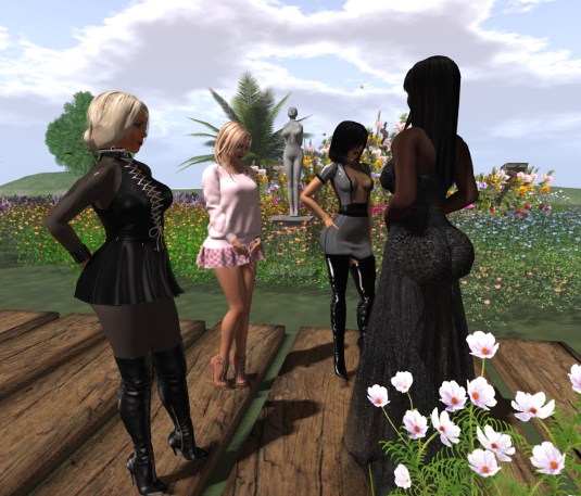 Feb 25th at home: Diomita, Angelique, the statue slut cecy, Mistress Jenny and Argi (from left to right)